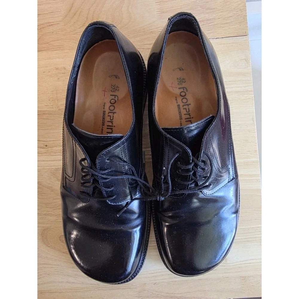 Footprints by Birkenstock Mens 42 US 9-9.5 Black Patent Leather Lace Up Loafer